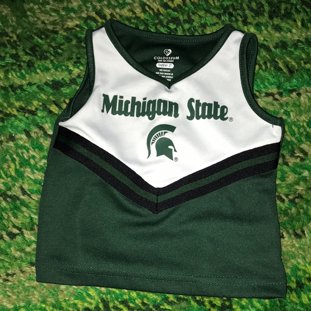 Colosseum Michigan State Spartans Green White Cheer Tank Top Toddler 2T